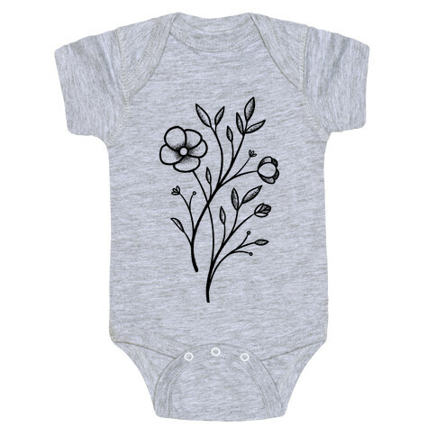 Wildflower Stippled Tattoo Baby One-Piece