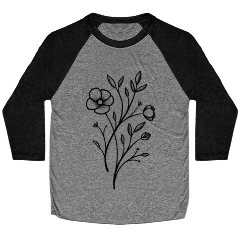 Wildflower Stippled Tattoo Baseball Tee