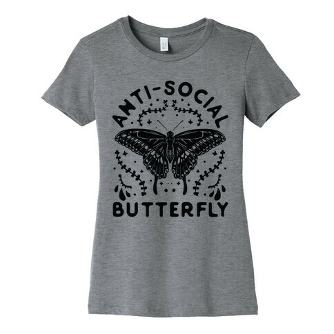 Anti-Social Butterfly Womens T-Shirt