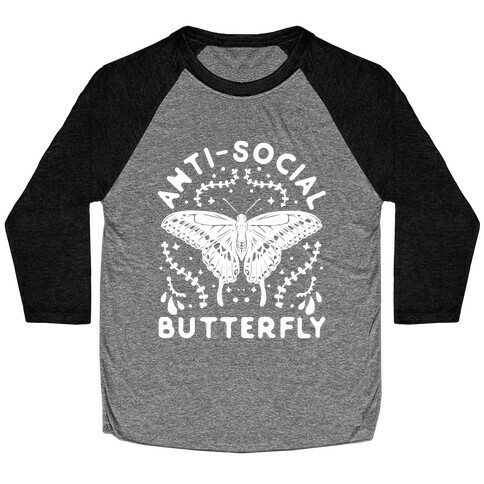 Anti-Social Butterfly Baseball Tee
