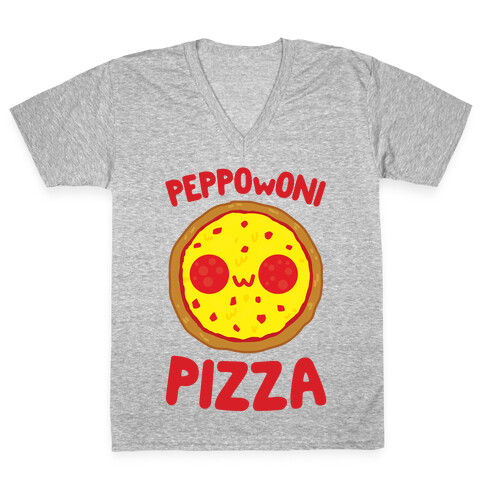PeppOwOni Pizza V-Neck Tee Shirt