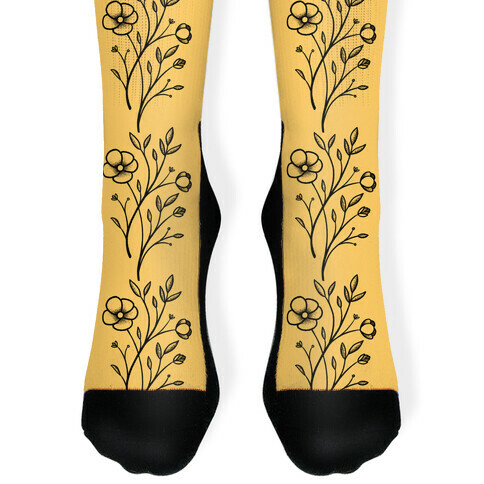 Wildflower Stippled Tattoo Sock