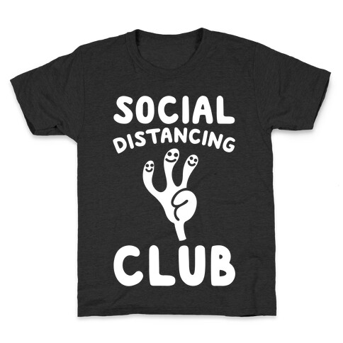 Social Distancing Club White Print Kids T-Shirt