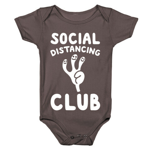 Social Distancing Club White Print Baby One-Piece