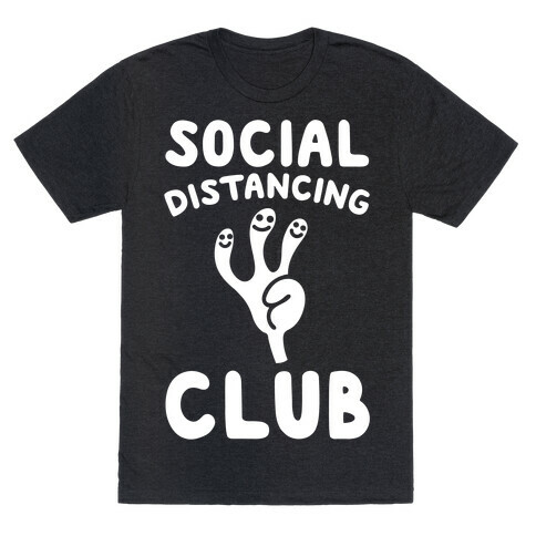 Social Distancing Club White Print T-Shirt