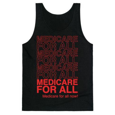 Medicare For All White Print Tank Top