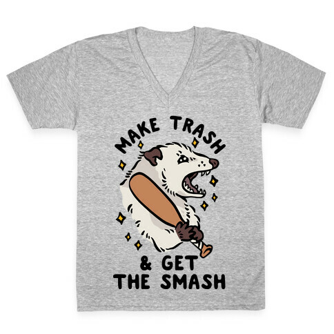 Make Trash & Get the Smash Eco Opossum V-Neck Tee Shirt