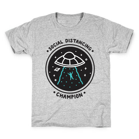Social Distancing Champion UFO Kids T-Shirt