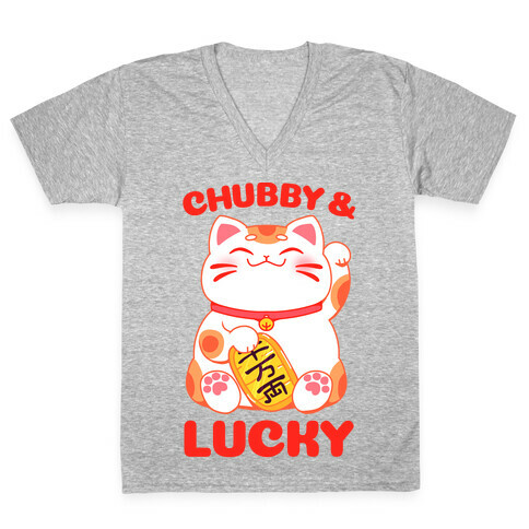 Chubby And Lucky V-Neck Tee Shirt