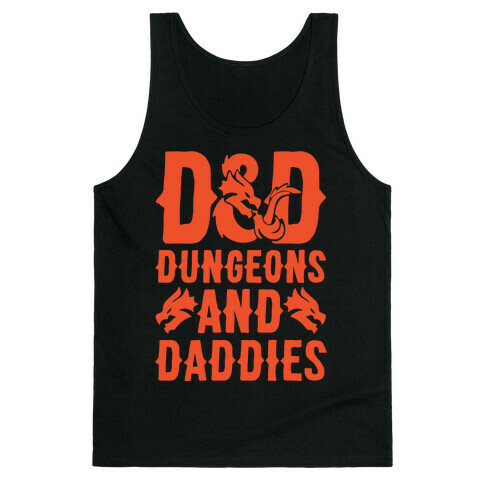Dungeons and Daddies Parody White Print Tank Top