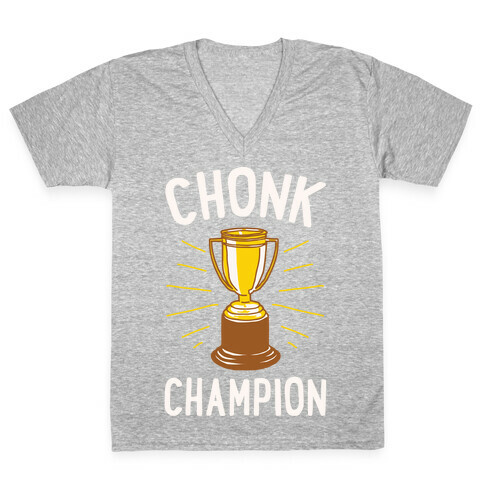 Chonk Champion White Print V-Neck Tee Shirt