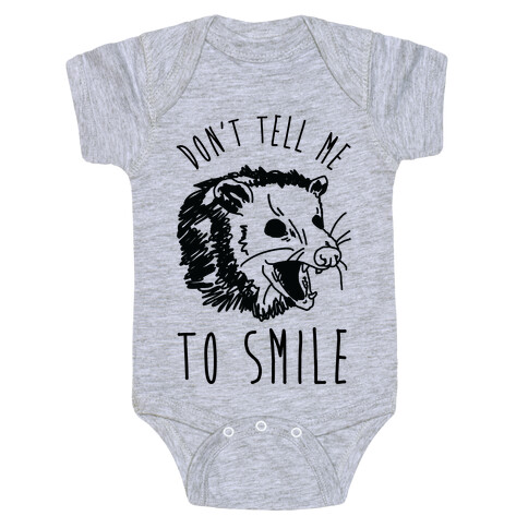 Don't Tell Me to Smile Screaming Opossum Baby One-Piece