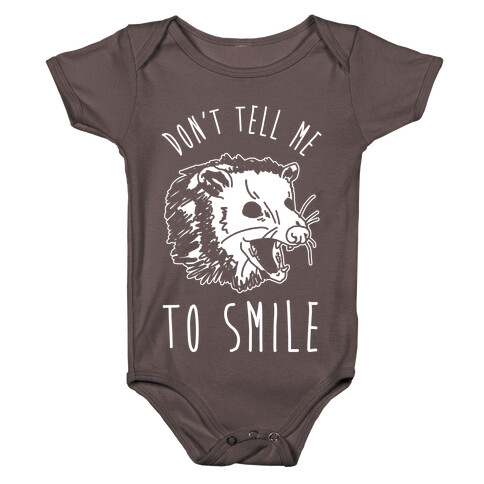 Don't Tell Me to Smile Screaming Opossum Baby One-Piece