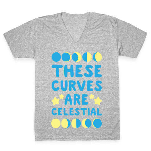 These Curves Are Celestial V-Neck Tee Shirt