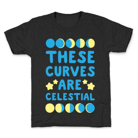 These Curves Are Celestial White Print Kids T-Shirt