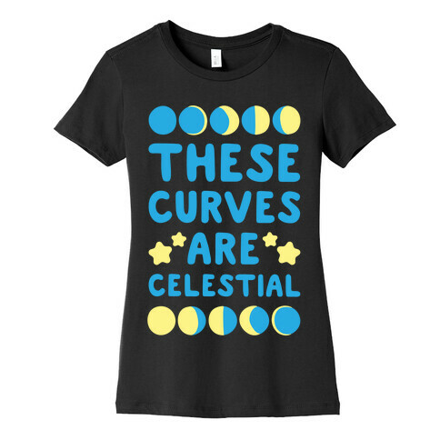 These Curves Are Celestial White Print Womens T-Shirt