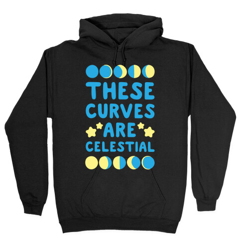 These Curves Are Celestial White Print Hooded Sweatshirt