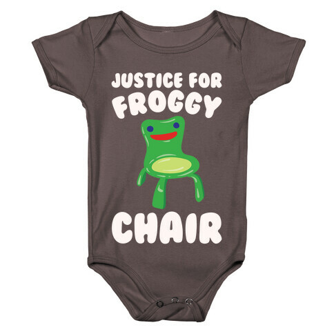 Justice For Froggy Chair Parody White Print Baby One-Piece