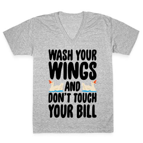 Wash Your Wings  V-Neck Tee Shirt