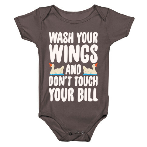 Wash Your Wings White Print Baby One-Piece