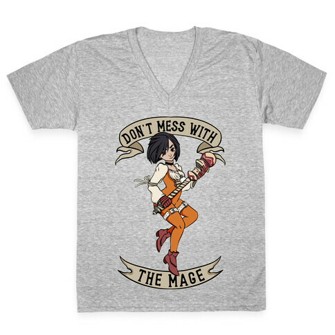 Don't Mess With the Mage Garnet V-Neck Tee Shirt