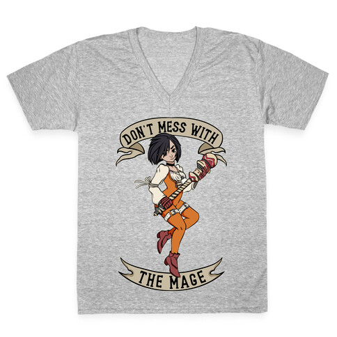 Don't Mess With the Mage Garnet V-Neck Tee Shirt