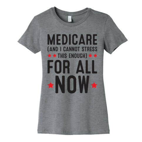 Medicare (And I Cannot Stress This Enough) For All NOW Womens T-Shirt