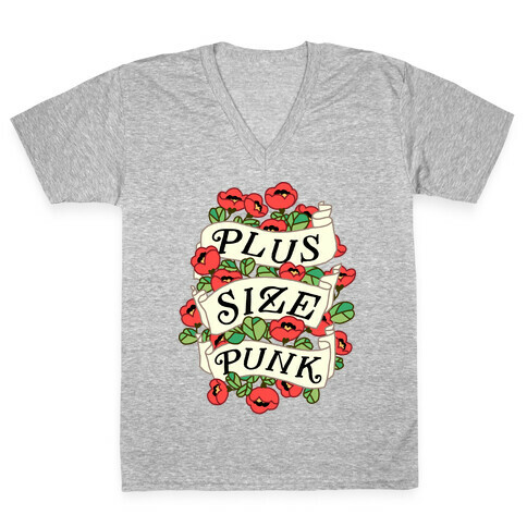 Plus Size Punk V-Neck Tee Shirt