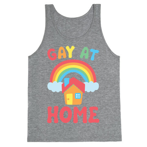 Gay At Home White Print Tank Top
