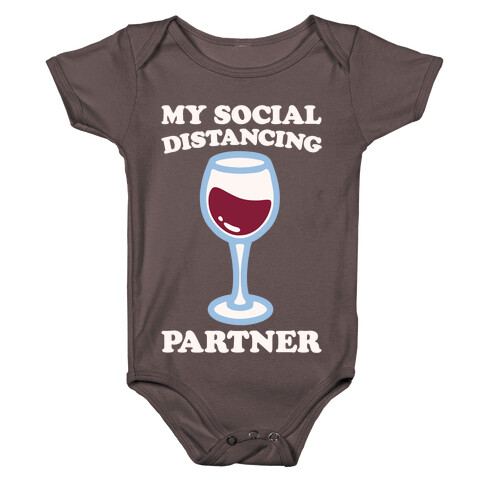 My Social Distancing Partner White Print Baby One-Piece