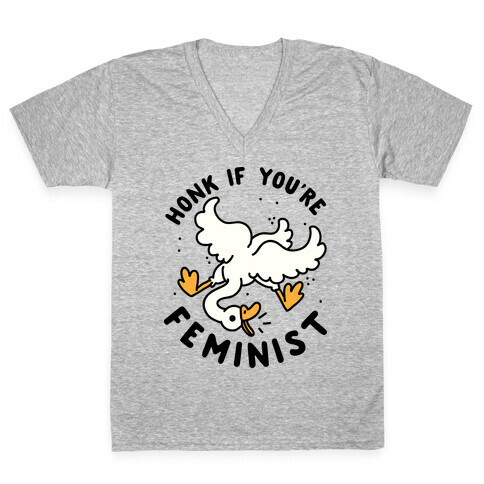 HONK If You're Feminist V-Neck Tee Shirt