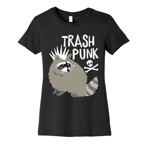 Trash Punk Raccoon Womens T-Shirt