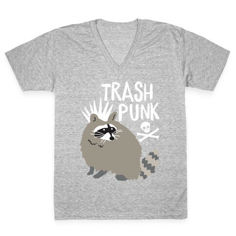 Trash Punk Raccoon V-Neck Tee Shirt