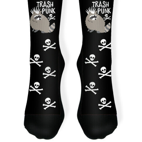 Trash Punk Raccoon Sock