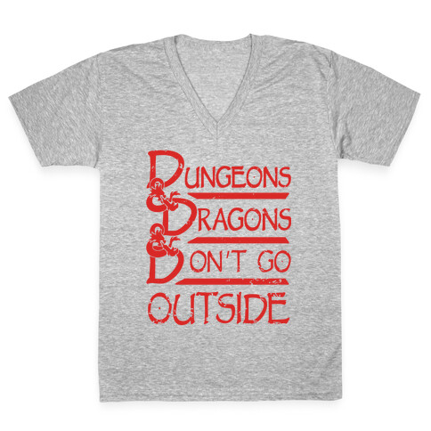 Dungeons & Dragons & Don't Go outside V-Neck Tee Shirt