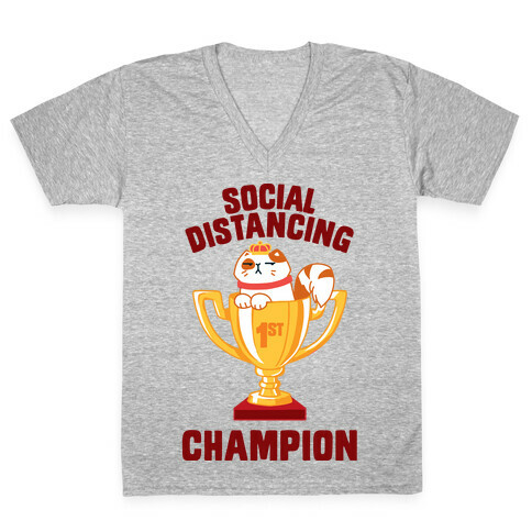 Social Distancing Champion V-Neck Tee Shirt