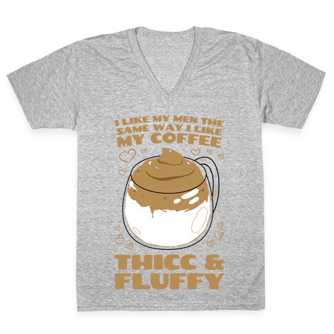 I Like My Coffee The Same Way I Like My Men V-Neck Tee Shirt