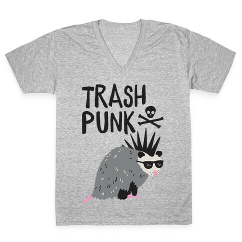 Trash Punk Possum V-Neck Tee Shirt