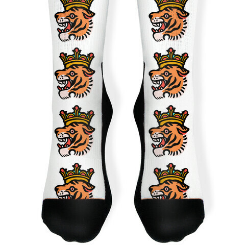 Tiger King Tiger with a Crown Sock
