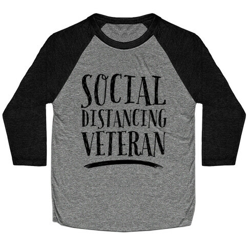 Social Distancing Veteran Baseball Tee