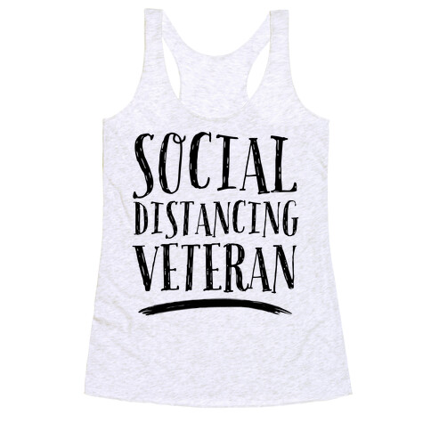 Social Distancing Veteran Racerback Tank Top