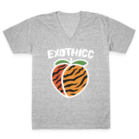 Exothicc Tiger Peach V-Neck Tee Shirt
