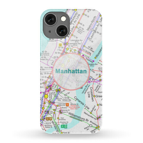 Manhattan Transit Map Phone Case