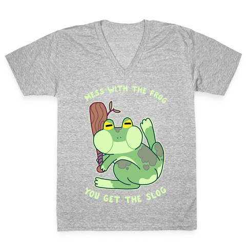 Mess With the Frog, You Get The Slog V-Neck Tee Shirt