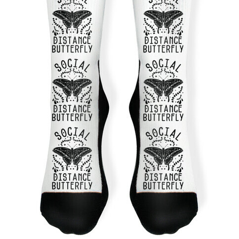 Social Distance Butterfly Sock