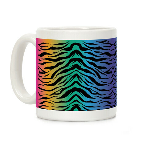 Tiger Stripe Rainbow 90s Pattern Coffee Mug