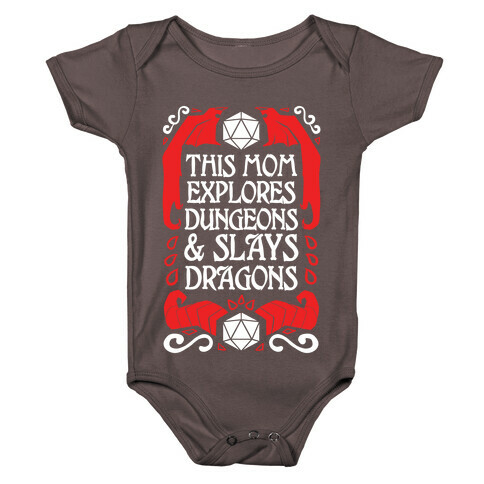 This Mom Explores Dungeons And Slays Dragons Baby One-Piece