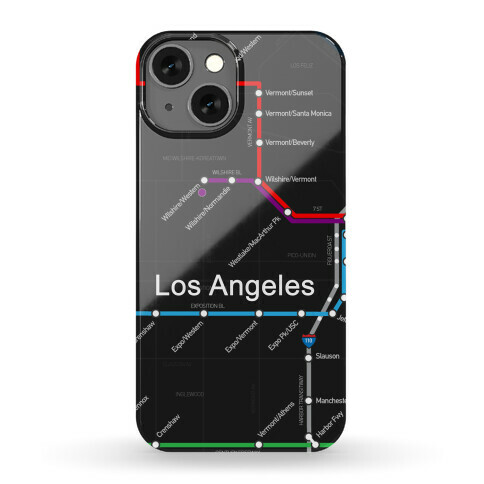 Los Angeles Transit Map Phone Case