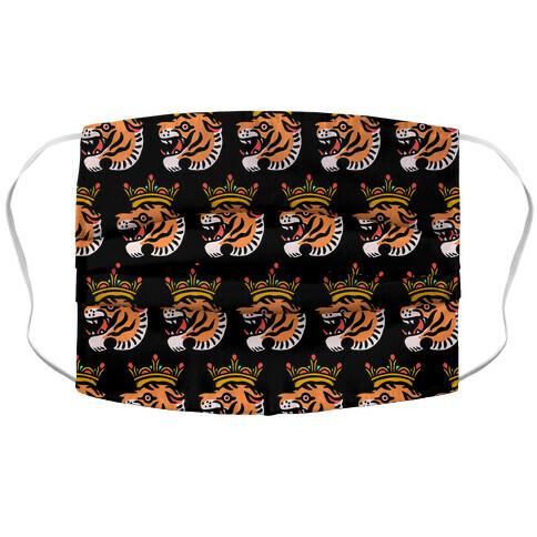 Tiger with a Crown Accordion Face Mask