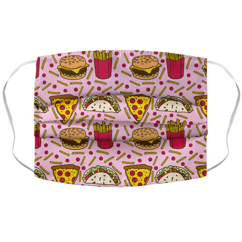 Junk Food Pattern Accordion Face Mask